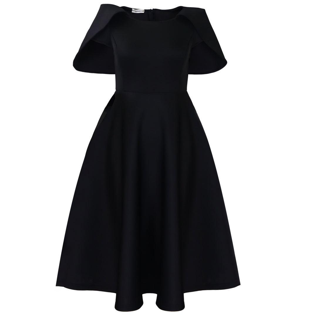 Damen Festliches Kleid mit dramatischem Cape Drune