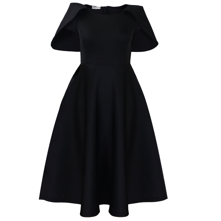 Damen Festliches Kleid mit dramatischem Cape Drune