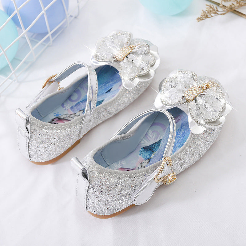 Mädchen Glitzernde Ballerinas mit dekorativer Blumenapplikation Drune