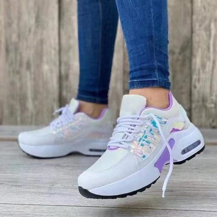 Damen Chunky-Plateau-Sneaker mit luftgepolsterter Sohle und atmungsaktivem Mesh-Obermaterial Drune