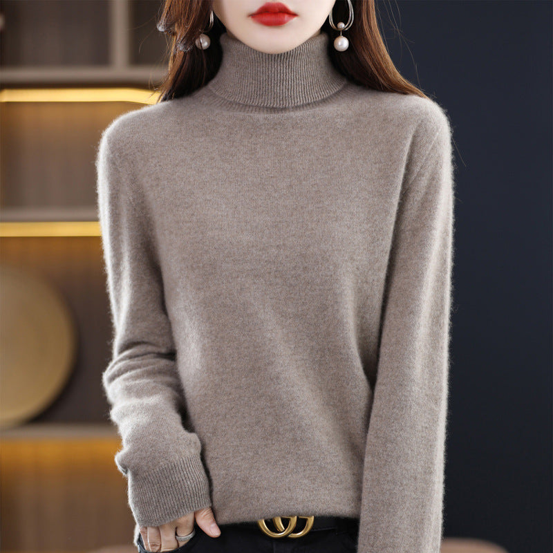 Damen Schmal geschnittener Rollkragenpullover aus kaschmirähnlichem Feinstrick mit softem Flor Drune