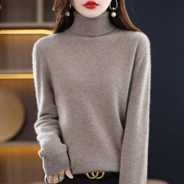 Damen Schmal geschnittener Rollkragenpullover aus kaschmirähnlichem Feinstrick mit softem Flor Drune
