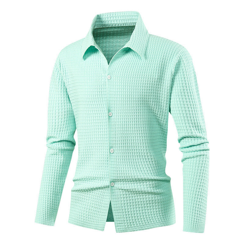Herren Elegantes Langarmhemd mit Struktur Drune
