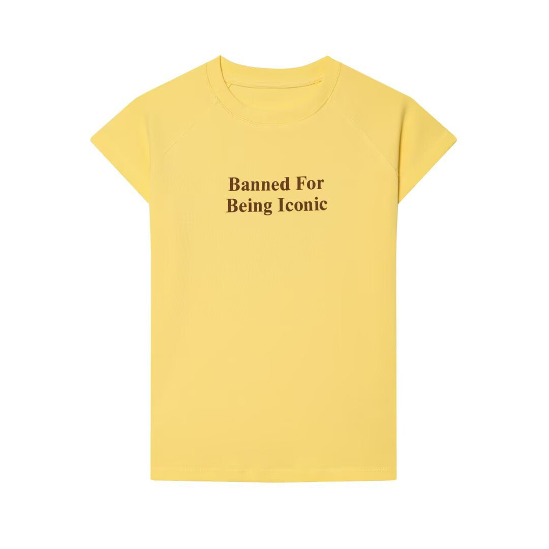Damen T-Shirt mit kreativem Slogan und lockerer Passform Drune