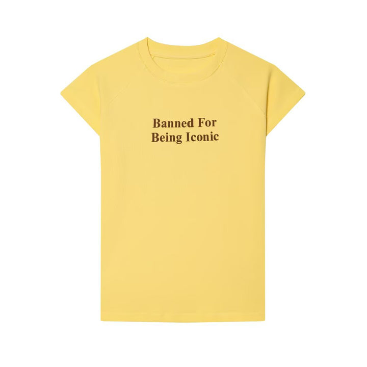 Damen T-Shirt mit kreativem Slogan und lockerer Passform Drune