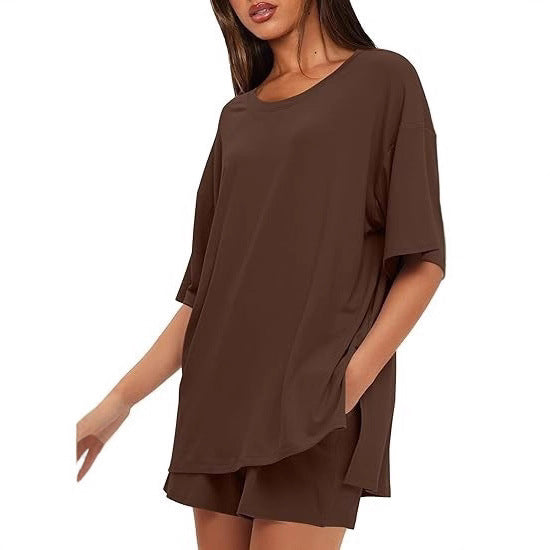 Damen Oversize T-Shirt mit lässigem Schnitt und seitlichen Schlitzen Drune