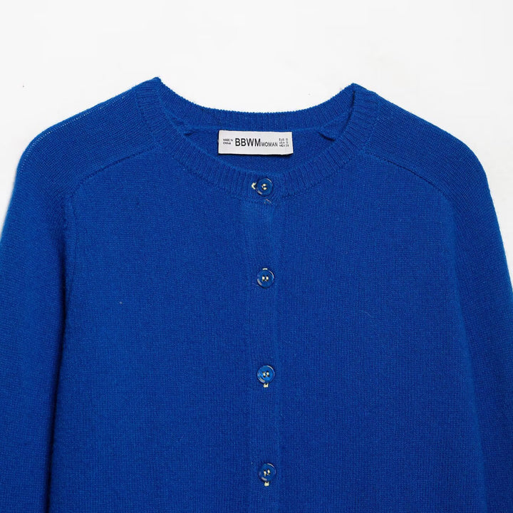 Damen Feinstrick-Cardigan mit Rundhalsausschnitt und Knopfleiste Drune