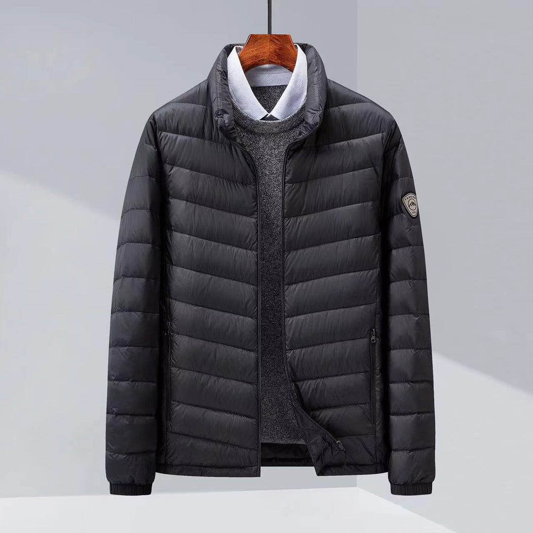Herren Stepp-Übergangsjacke mit Stehkragen und Reißverschlusstaschen Drune