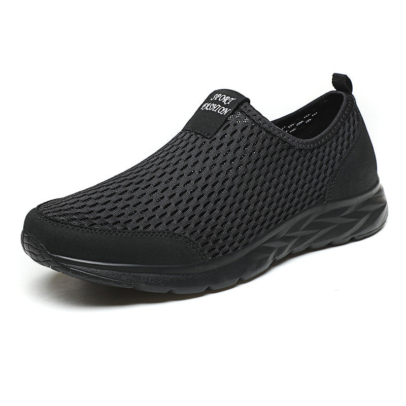 Herren leichte Slip-On Laufsneaker mit nahtlosem Maschenoberteil und stoßdämpfender Wellen-EVA-Sohle Drune