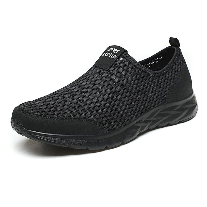 Herren leichte Slip-On Laufsneaker mit nahtlosem Maschenoberteil und stoßdämpfender Wellen-EVA-Sohle Drune