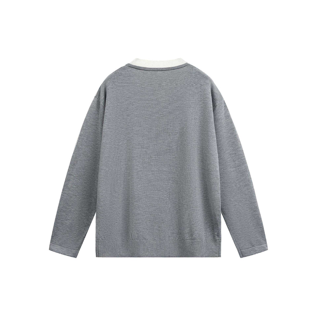 Unisex Lässiges Oversize‑Sweatshirt mit Henley‑Knopfleiste und geripptem Layer‑Kragen Drune