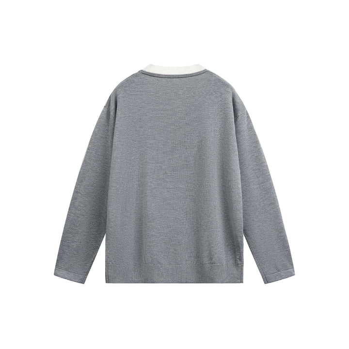 Unisex Lässiges Oversize‑Sweatshirt mit Henley‑Knopfleiste und geripptem Layer‑Kragen Drune