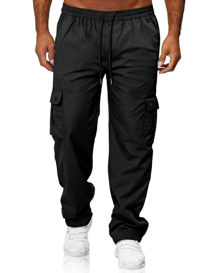 Herren Relaxed-Fit Cargo-Jogger mit elastischem Bund, Kordelzug und Klappentaschen Drune