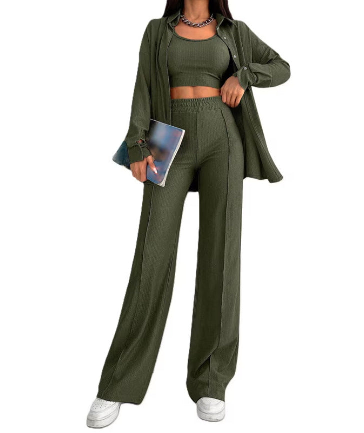 Damen Lässiges Zweiteiliges Set mit weitem Schnitt Drune