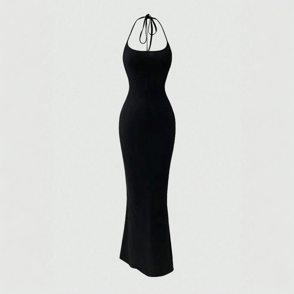 Damen figurbetontes Maxikleid mit haltem Design und schlankem Schnitt Drune