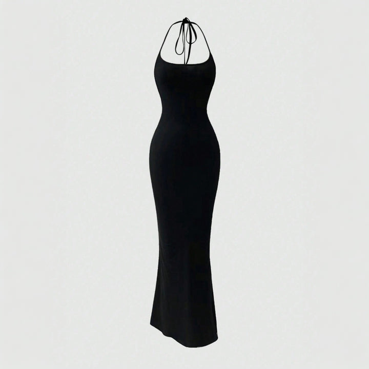 Damen figurbetontes Maxikleid mit haltem Design und schlankem Schnitt Drune