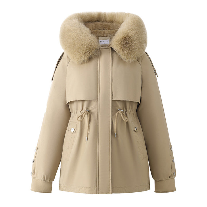 Damen Modischer Pufferparka mit luxuriösem Kunstfellkragen und praktischen Taschen Drune