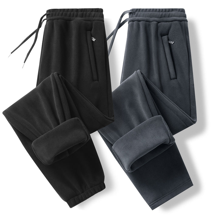 Herren Fleece-Jogginghose mit elastischem Bund, Kordelzug und gerippten Bündchen Drune