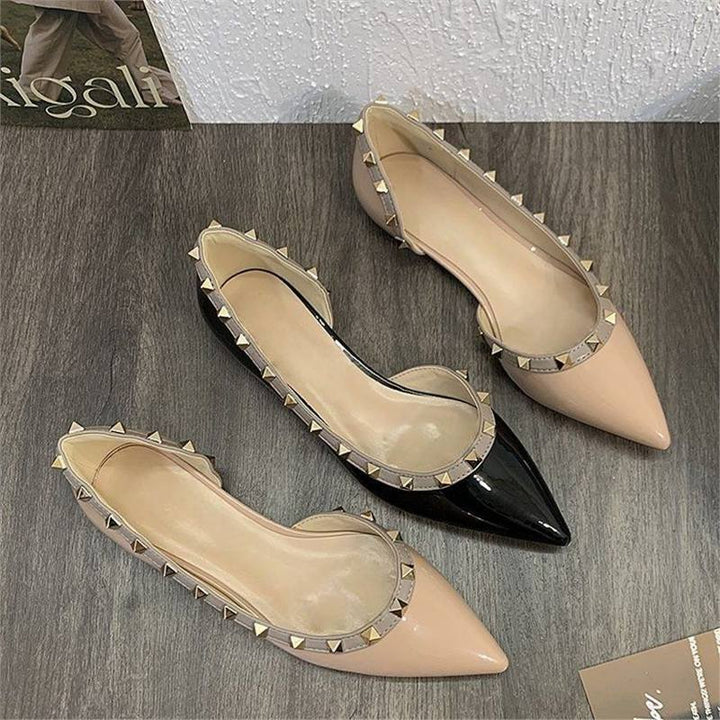 Damen spitze Ballerinas mit metallischen Nieten Drune