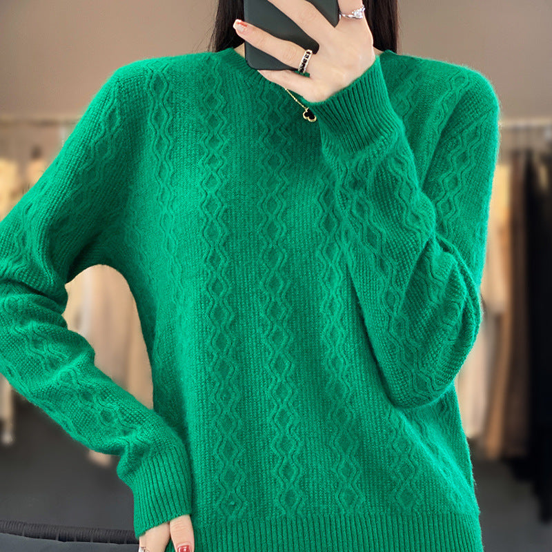 Damen Zopfmuster-Feinstrickpullover mit feiner Struktur und kastiger Silhouette Drune