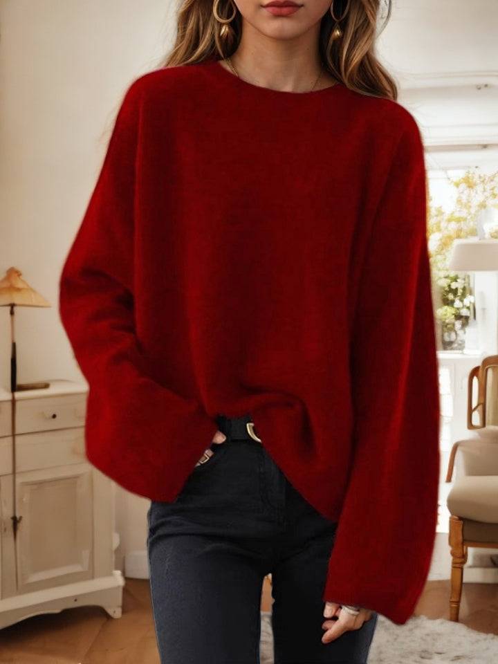 Damen Bequemer Strickpullover mit lässigem Schnitt und weitem Arm Drune