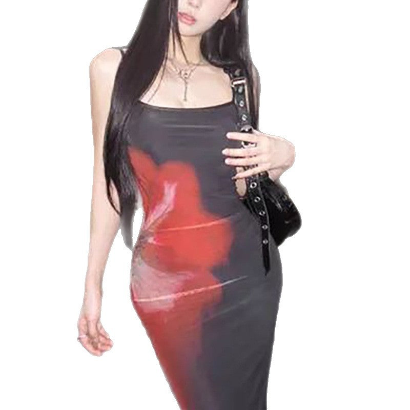 Damen figurbetontes Minikleid mit asymmetrischem Design und einzigartigem Farbverlauf Drune