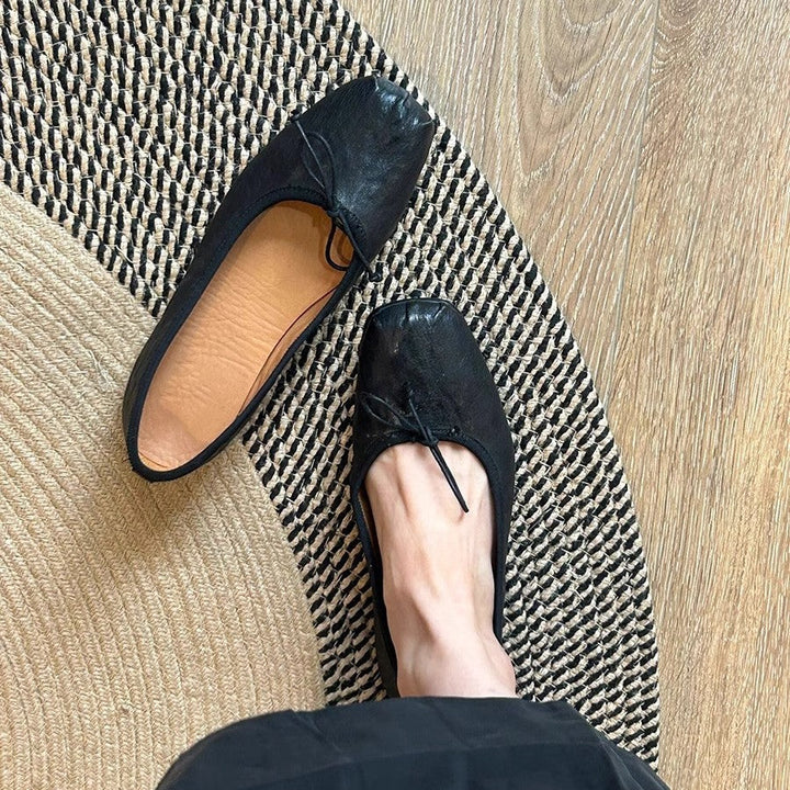 Damen Ballerinas mit quadratischer Zehenform und elegantem Riemenverschluss Drune