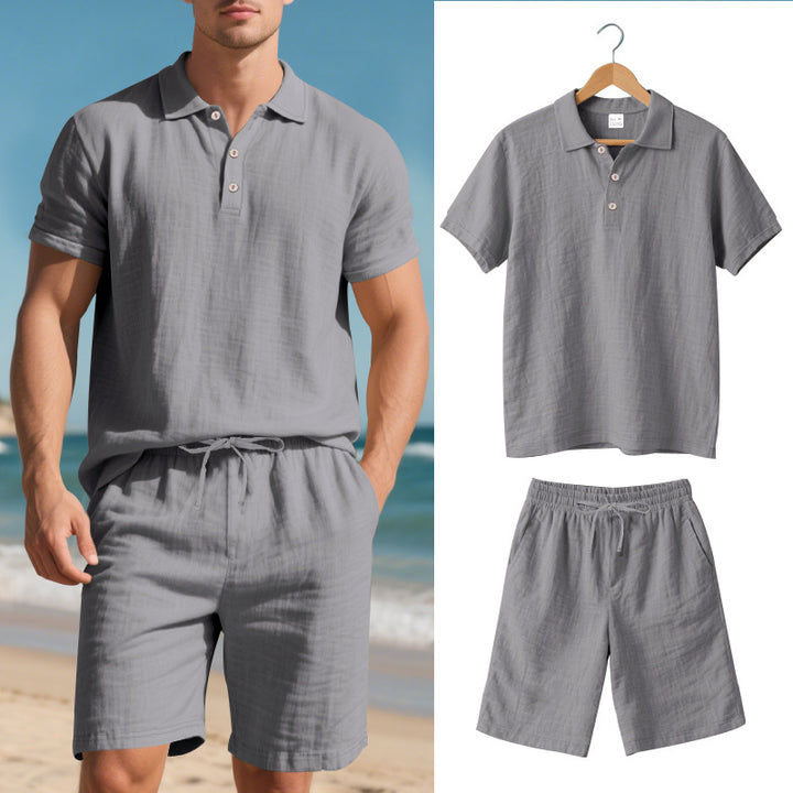Herren lässiges Poloshirt und Shorts Set Drune