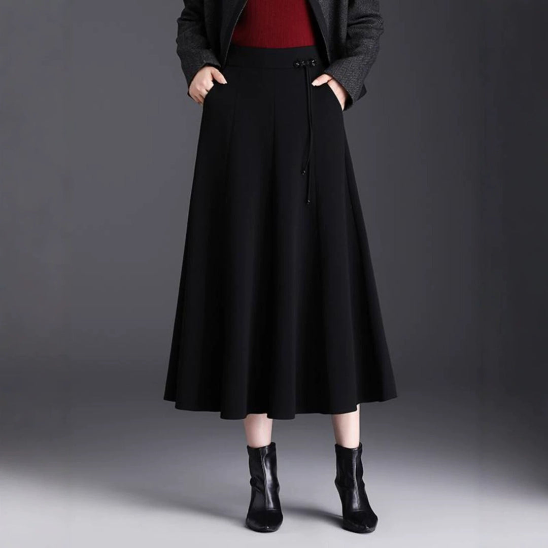 Damen Eleganter Maxirock mit hochfließendem Schnitt Drune