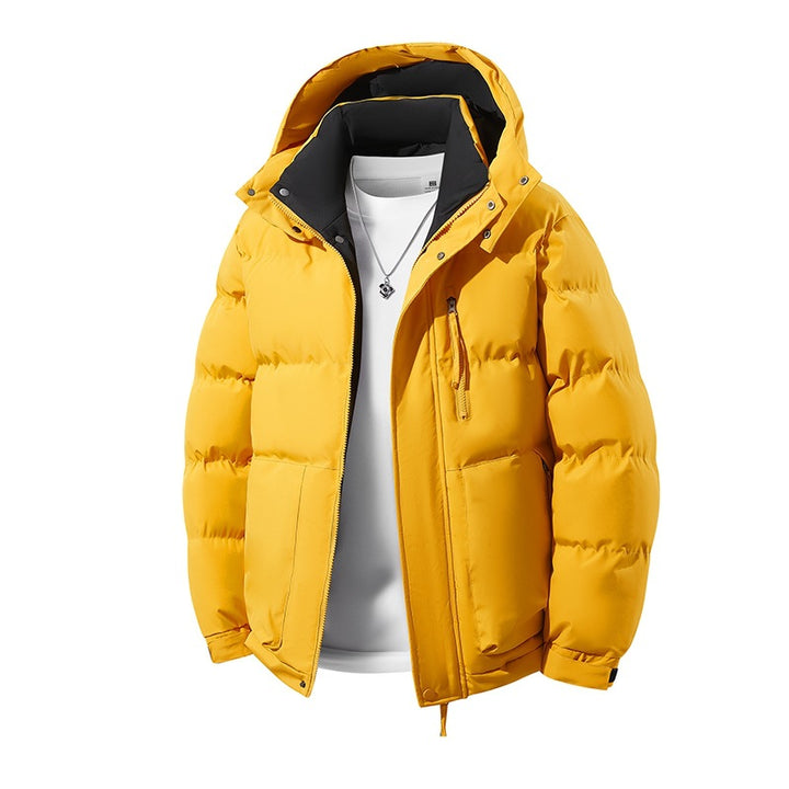 Herren Wärmende Daunenoptik‑Steppjacke mit Kapuze, Thermofutter & Kordelzug Drune