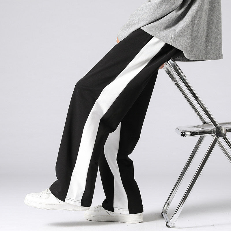 Herren Weite Trackpants mit kontrastseiteneinsätzen, elastischem Bund & Kordelzug Drune