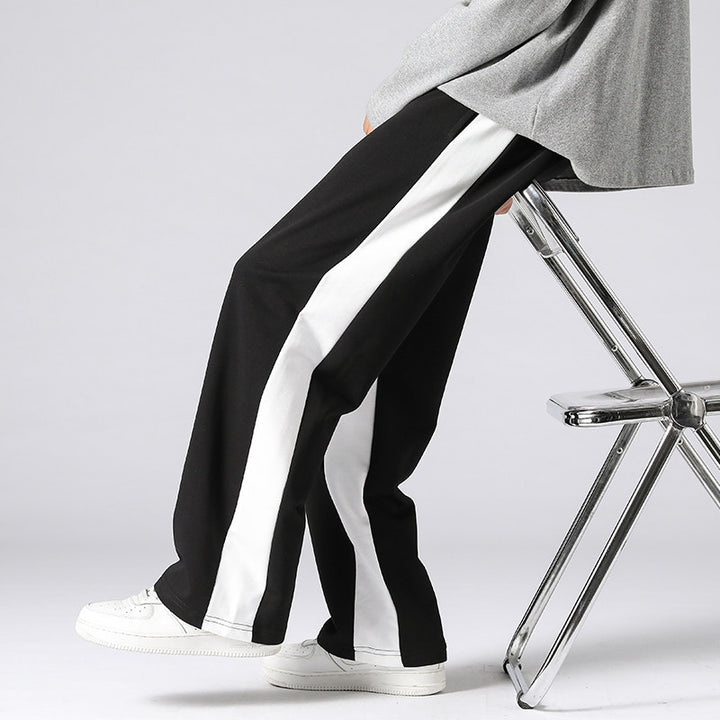Herren Weite Trackpants mit kontrastseiteneinsätzen, elastischem Bund & Kordelzug Drune