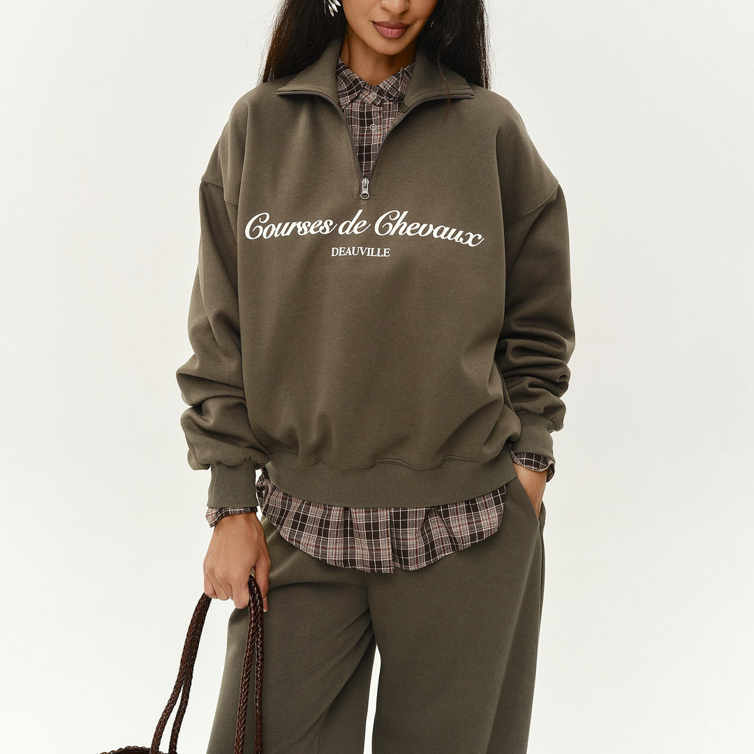 Damen Urbaner Sweatshirt mit hohen Kragen Drune