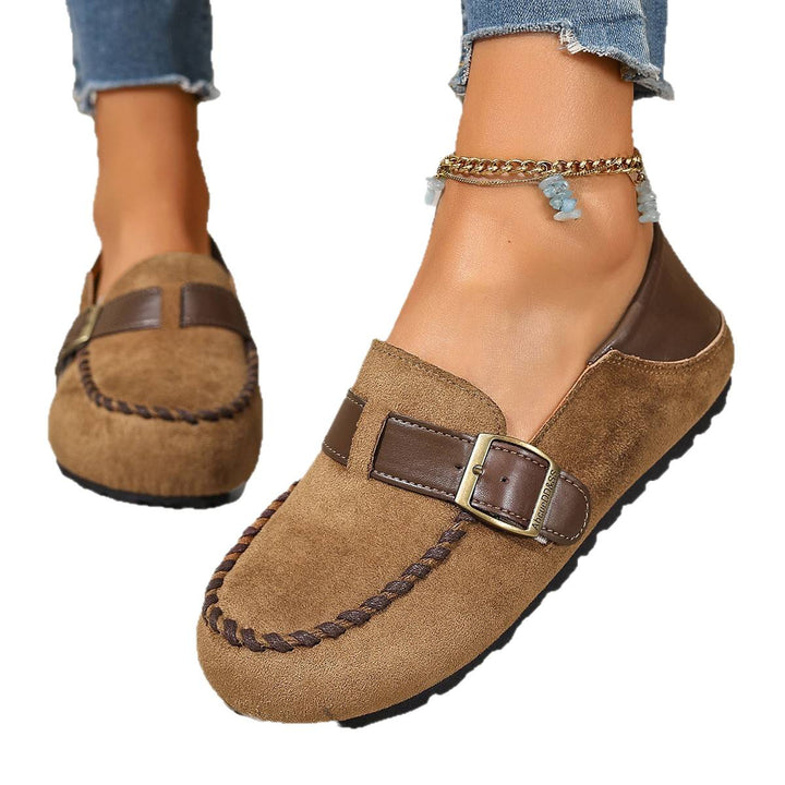 Damen Bequeme Mokassins mit modischem Schnallen-Detail Drune