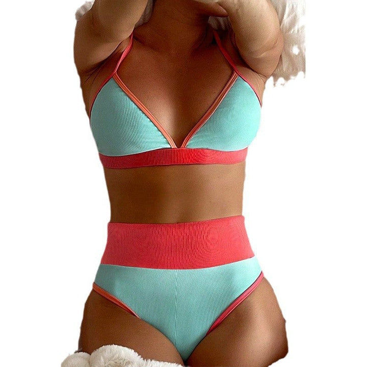 Damen Bikini-Set mit asymmetrischem Design und elastischem Bund Drune