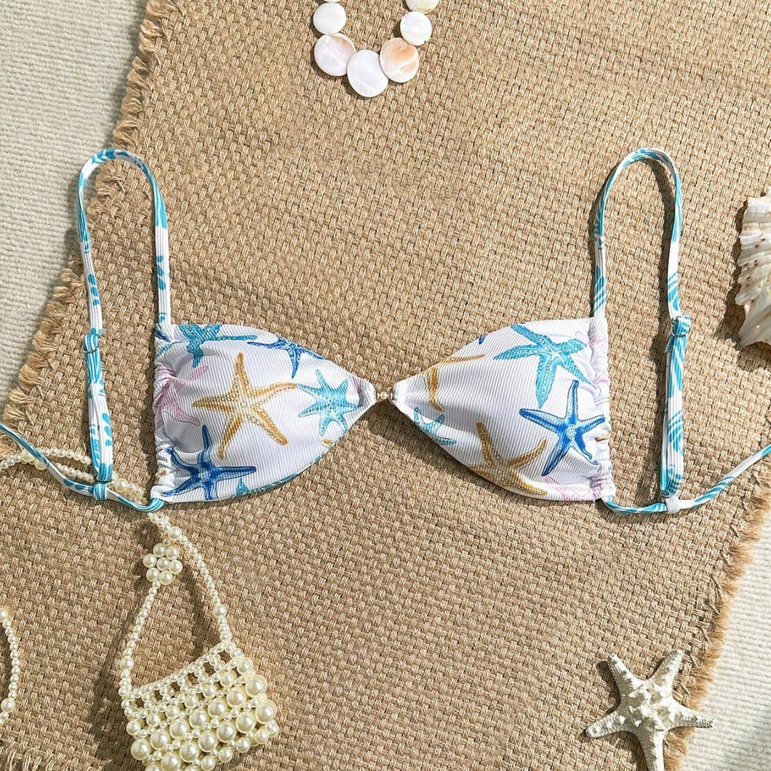 Damen Triangel-Bikini mit maritimen Sternenmuster Drune