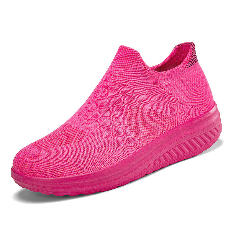 Damen Slip-On Sport Sneakers mit atmungsaktivem Strickdesign Drune