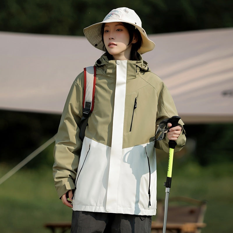 Herren Zweifarbige Wind- und Wasserabweisende Softshelljacke mit Kapuze Drune
