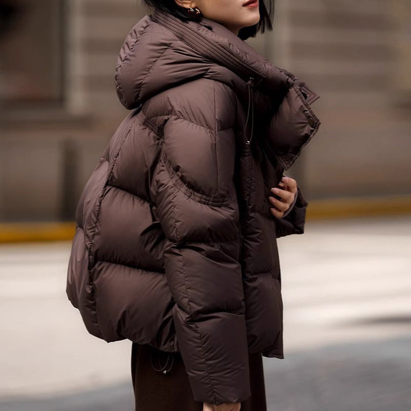Damen modische Steppjacke mit hohem Kragen Drune