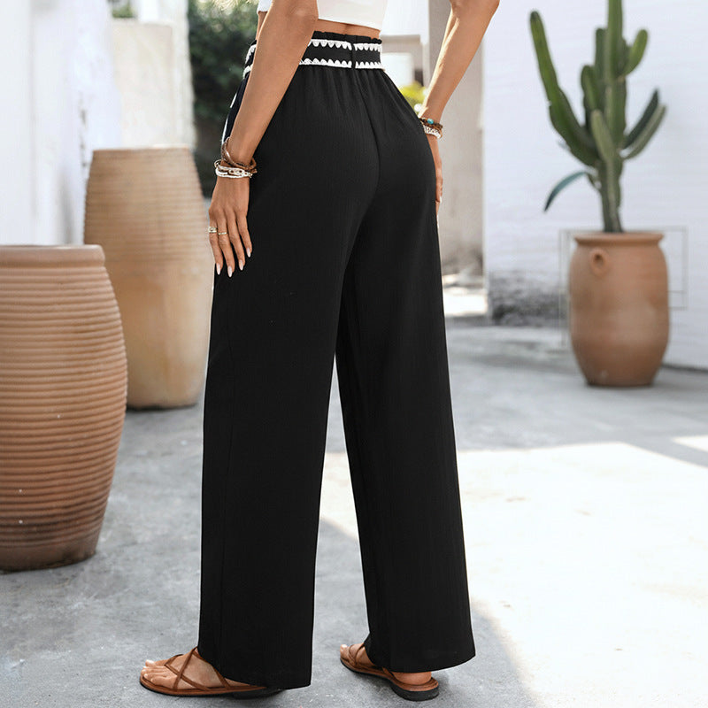 Damen Elegante Hochtaillierte Palazzo-Hose Drune