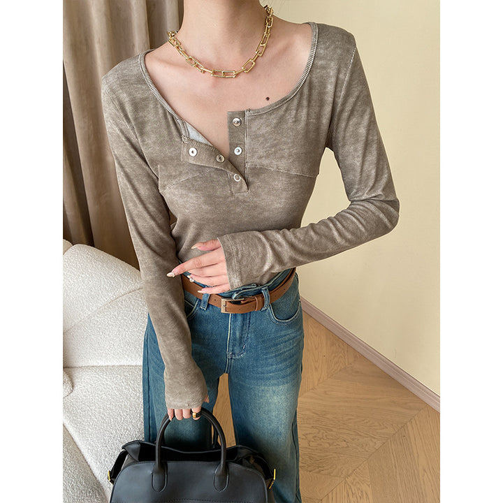 Damen Figurbetonte Bootcut-Jeans mit hohem Bund und seitlichen Schlitzen Drune