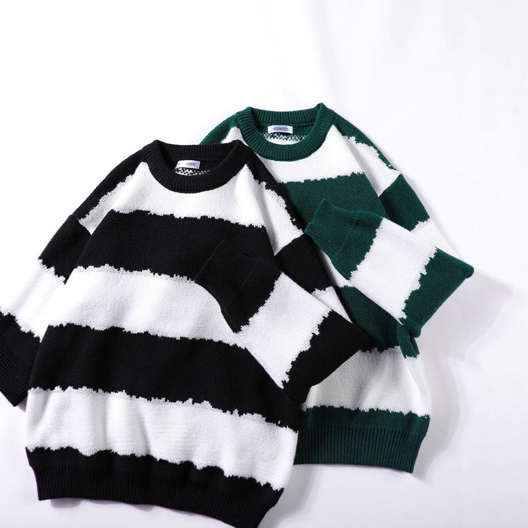 Damen Gemütlicher gestreifter Pullover Drune