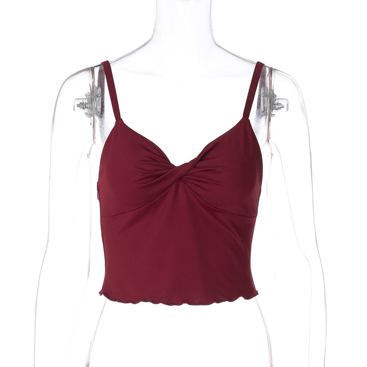 Damen Elegantes Spaghetti-Top mit verführerischer Drapierung Drune