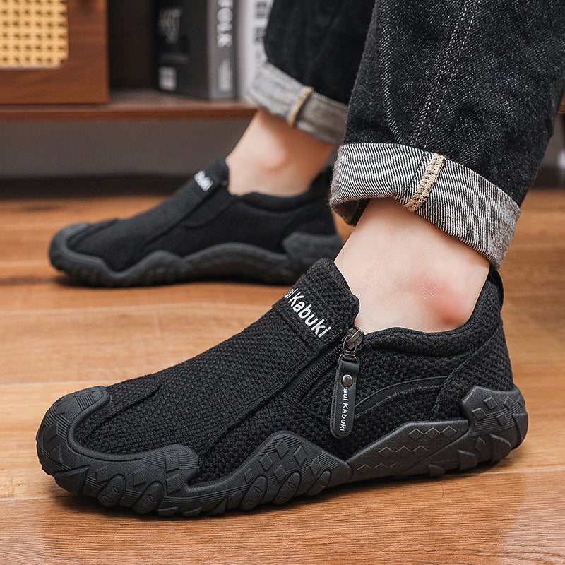 Herren Flexibler Strick-Sneaker mit Reißverschluss Drune
