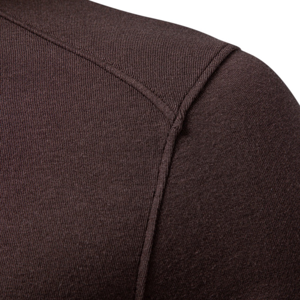 Herren Langarm Sweatshirt mit schmalem Stehkragen und Baumwollmix Drune