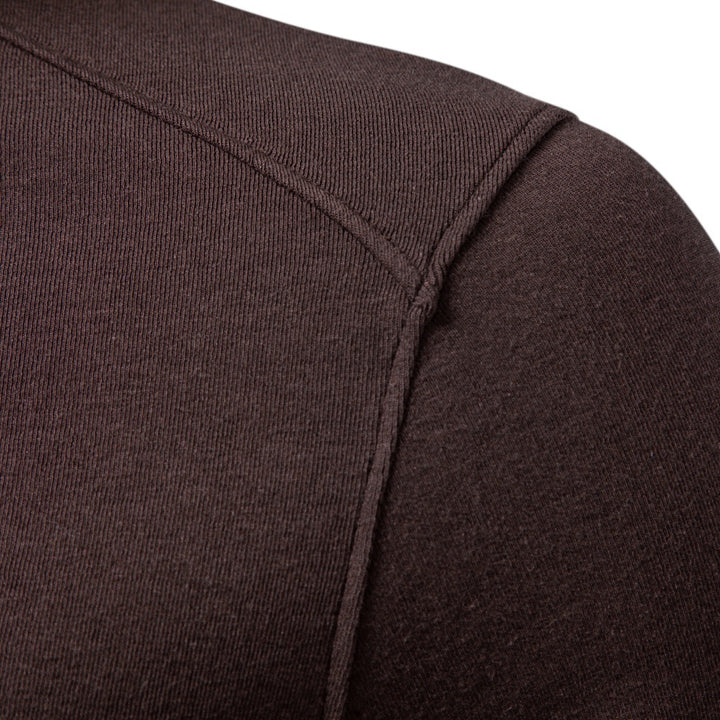 Herren Langarm Sweatshirt mit schmalem Stehkragen und Baumwollmix Drune