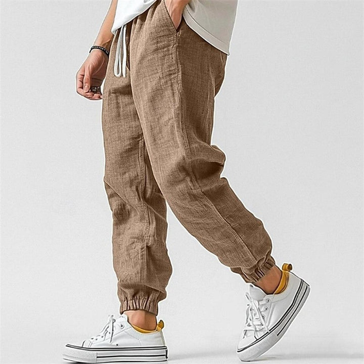 Herren Leichte und bequeme Leinen Jogginghose Drune