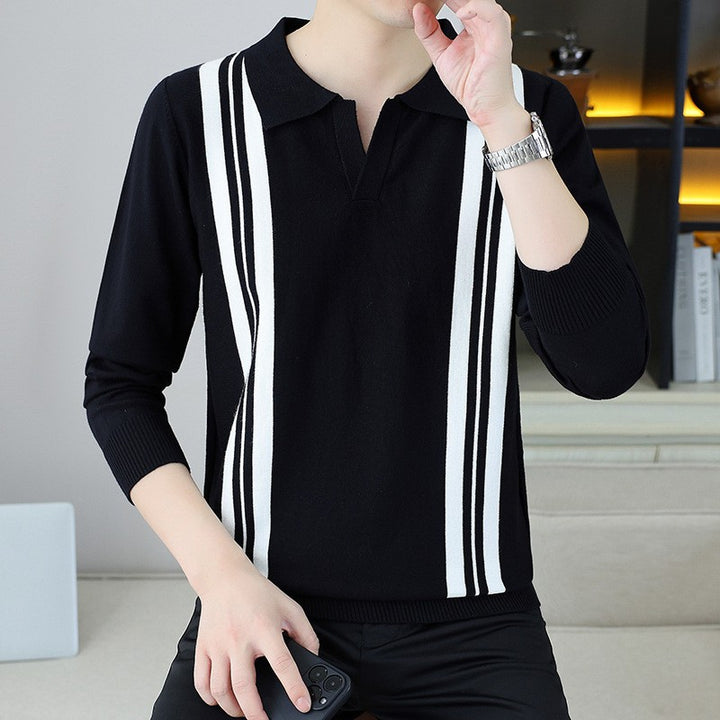Herren Modisches Polo-Strickpullover Drune