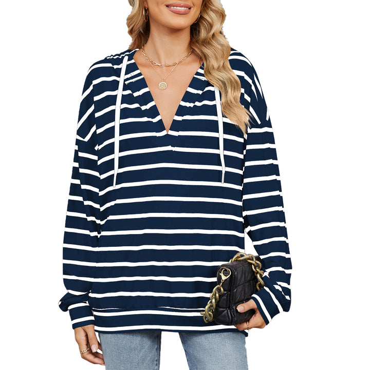 Damen Kapuzenpullover mit modischem Streifenmuster und lässiger Passform Drune