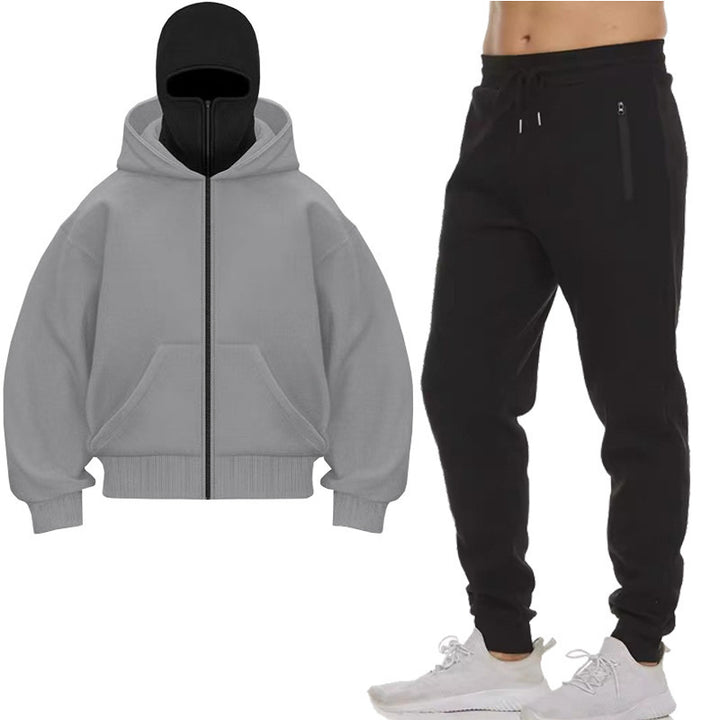 Herren Jogginganzug mit hochgeschlossener Kapuze und praktischen Reißverschlusstaschen Drune